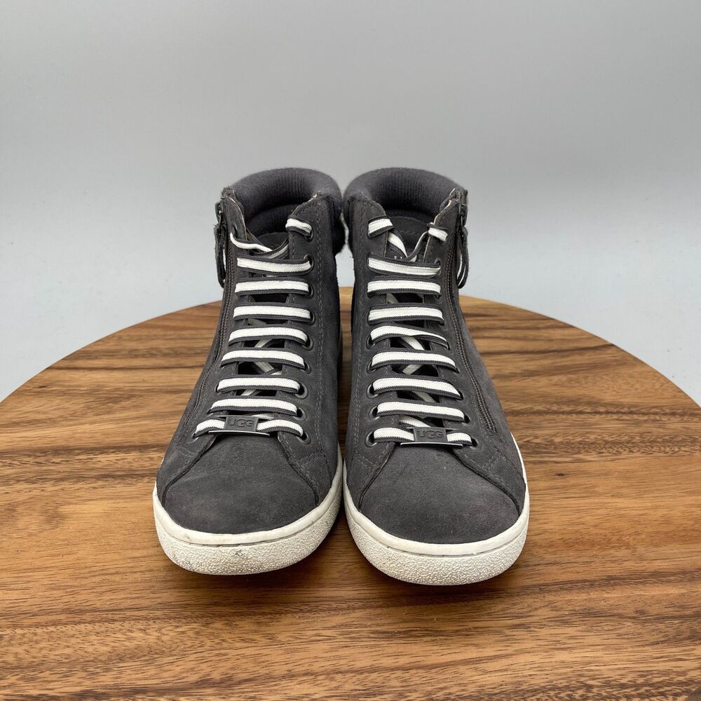 Ugg Shoes Womens Size 8 Gray Suede Zipper Casual Comfort Walking Sneakers - Picture 2 of 9